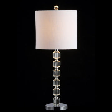 Cary 27.5" Modern Stacked Crystal/Metal LED Table Lamp - JONATHAN Y